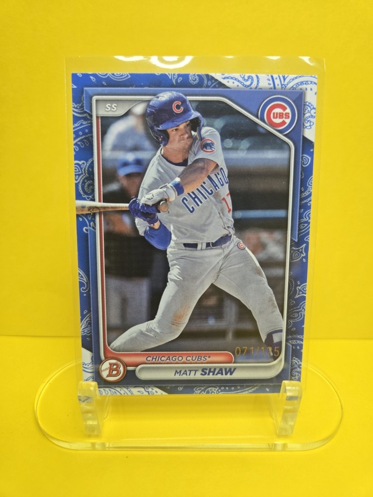 🔥🔥2024 Bowman Prospects Matt Shaw #071/125 Blue Pattern Parallel🔥🔥