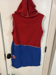 Refried Apparel -woman’s Phila Phillies Red And Royal Sleeveless Hoodie Dress, L