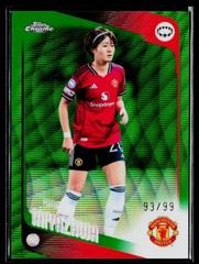 Hinata Miyazawa 2025-26 Topps Chrome Women&rsquo;s UEFA Green Wave /99 #91 United