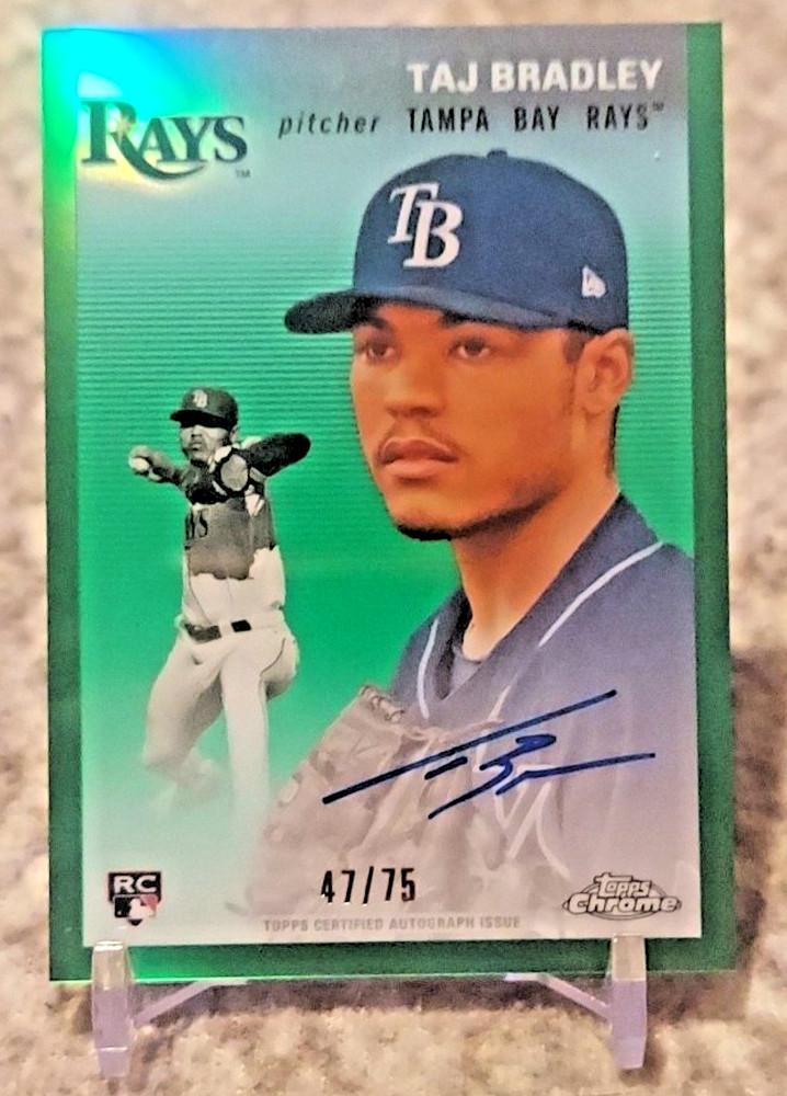 2023 Topps Chrome Platinum Anniversary – Autographs Taj Bradley #CPA-TB Green…