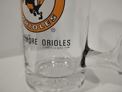 Vintage MLB 1988 Baltimore Orioles Clear Stein Glass Mug (5 3/4” Tall)