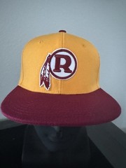 Retro Throwback Washington Redskins R Helmet Logo Gold & Maroon Snapback Hat NEW