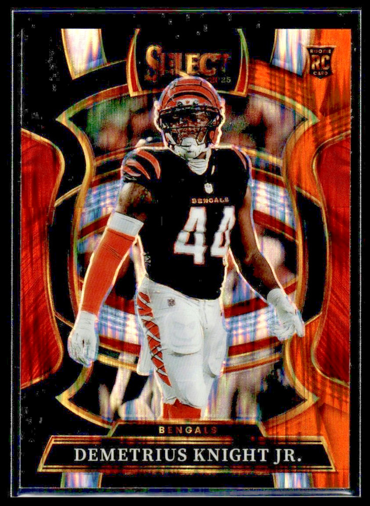 2025 Panini Select #58 Demetrius Knight Jr. Black and Orange Prizm Shock