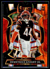 2025 Panini Select #58 Demetrius Knight Jr. Black and Orange Prizm Shock