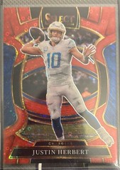 2025 Panini Select – Red Disco Prizm #1 Justin Herbert