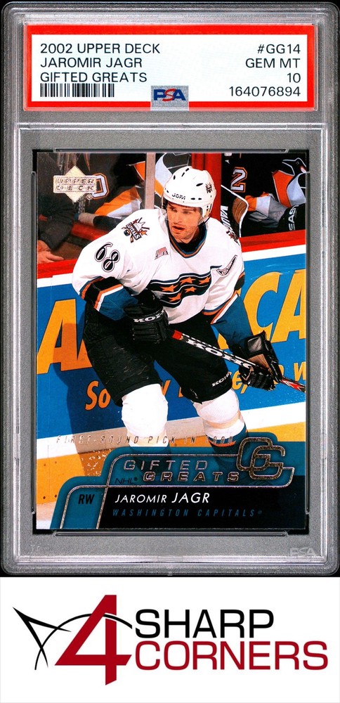 2002 UPPER DECK GIFTED GREATS #GG14 JAROMIR JAGR POP 2 PSA 10
