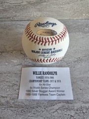Willie Randolph Signed Autographed Baseball Tristar New York Yankees