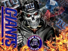 (2) New York Giants Fire Skull Waterproof Vinyl Stickers 4.5×3.5 Car Decals