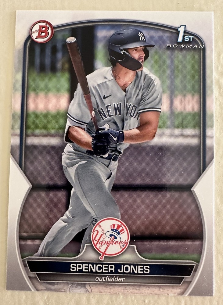 Spencer Jones 2023 Bowman Prospects Base 1st Bowman #BP-139 RC Yankees
