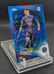 2025 Topps Chrome UEFA Ousmane Dembele /150 Blue X-Fractor Color Match PSG