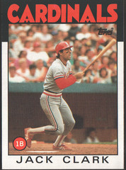 1986 Topps Baseball #350 – Jack Clark – St. Louis Cardinals 86-2069