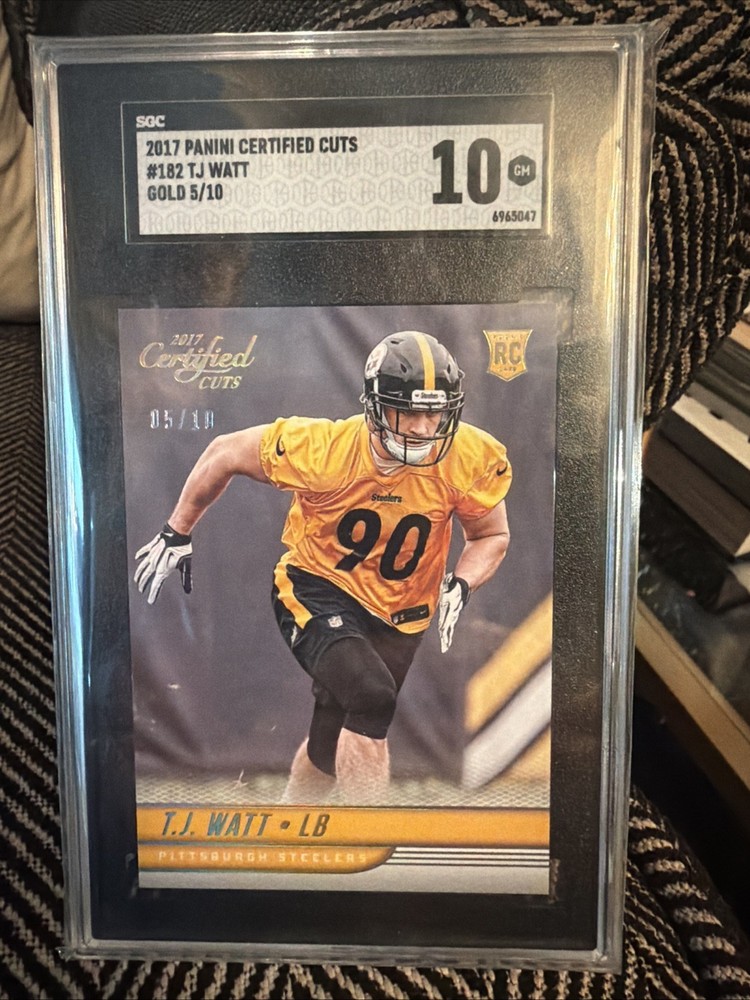 2017 Panini Certified Cuts – Rookies T.J. Watt #182 Gold 5/10 (RC)