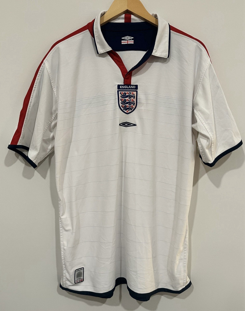 Umbro England National Team Soccer Jersey White/Red/Navy Officially Licensed (L)