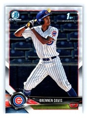 2018 Bowman Draft Chrome 1st Bowman Prospect #BDC-47 Brennen Davis Chicago Cubs