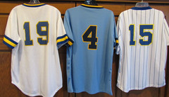 3 Molitor Yount Cooper 1980s look Milwaukee Brewers SGA 3 Jersey LOT adult XL