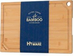 Hiware Extra Large Bamboo Cutting Board for Kitchen, Heavy 18L x 12W, Natural