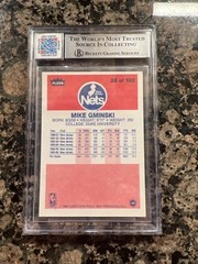 1986-87 Fleer #38 Mike Gminski JF/Auto/Game Used Patch. Beckett Auto Grade 10!