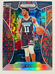 2019-20 Prizm Draft Picks Quinndary Weatherspoon Red & Black Snake Skin RC SSP