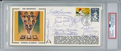 500 Home Run Club Multi Signed FDC Mantle Mays Aaron Williams PSA/DNA