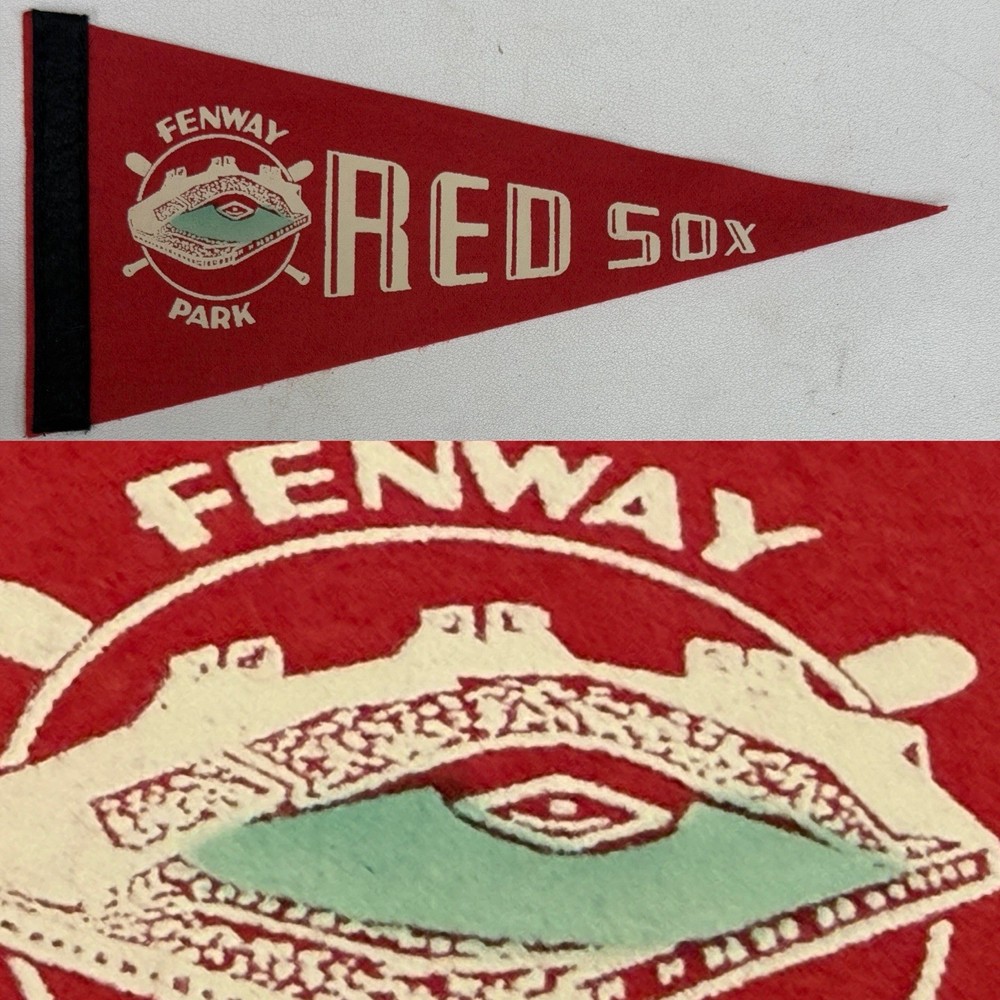 1950’s Boston Red Sox Massachusetts Baseball Mini Pennant 4×9 Inches Rare