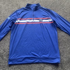 Rhoback Florida Gators Mens 1/4 Zip Blue Orange Stripe NCAA Performance Sz Med
