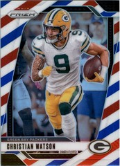 2024 Panini Prizm Prizms Red White and Blue #103 Christian Watson – FB