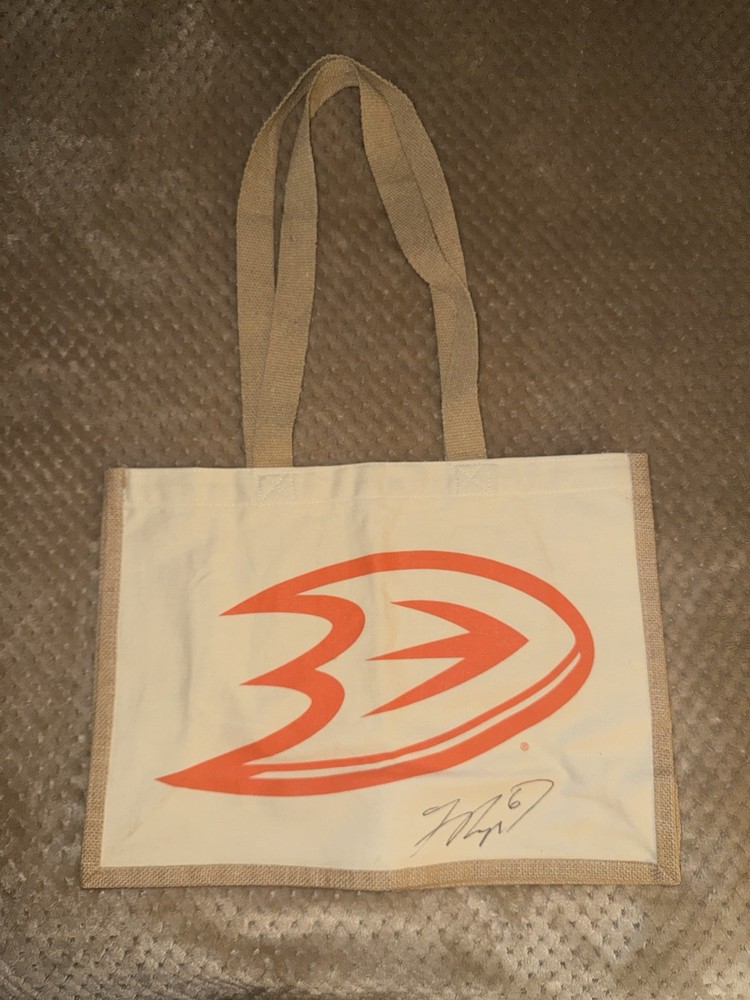 Signed Anaheim Ducks Tote Bag Cotton 17&Prime; x 12&Prime; x 6&Prime;