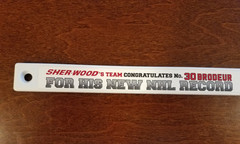Martin Brodeur NJ Devils NHL Record 104 Shutouts Mini Stick Prudential Center SG