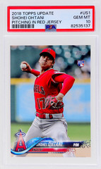 PSA 10 SHOHEI OHTANI 2018 TOPPS UPDATE PITCHING RED JERSEY DODGERS RC GEM MINT