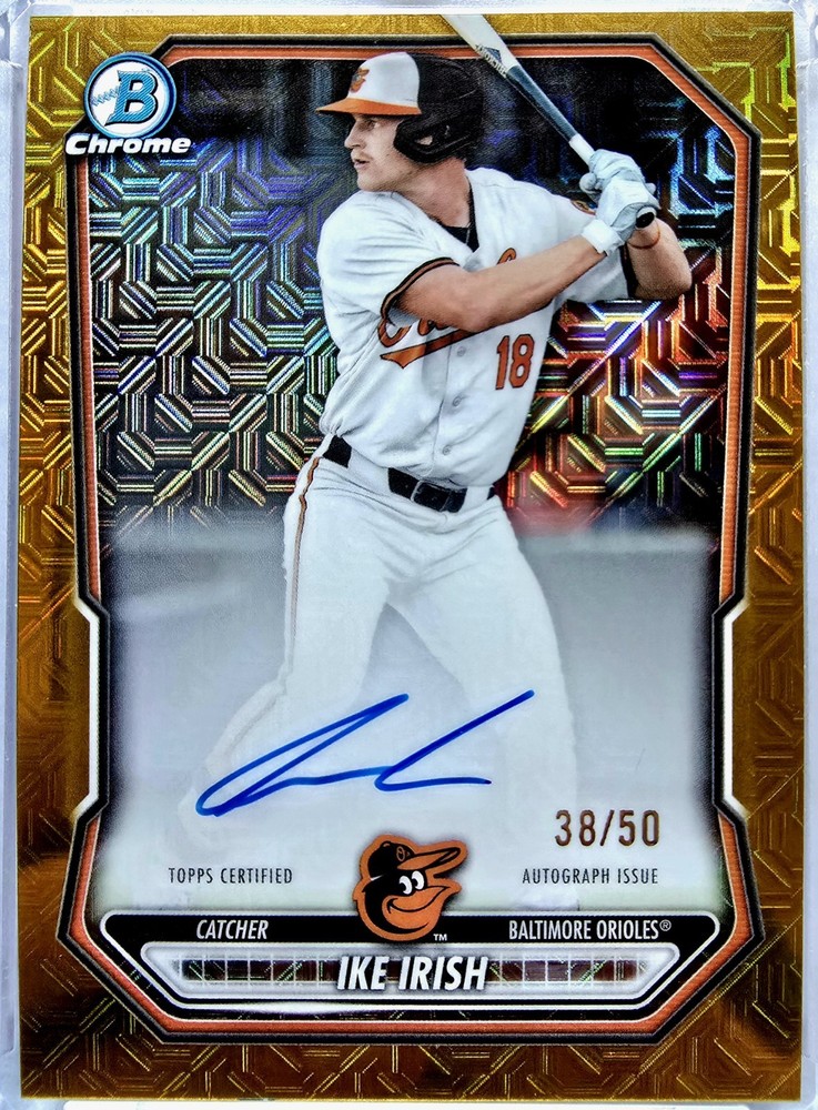 2025 Bowman Draft – Chrome Prospect Auto – Ike Irish #CPA-II Gold Refractor /50