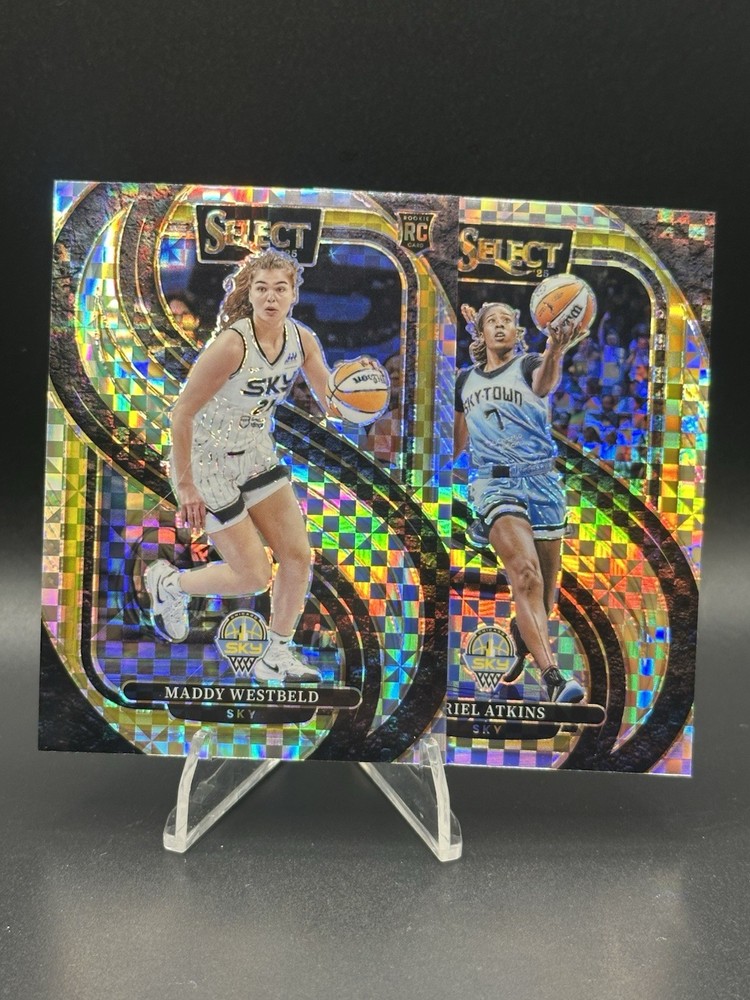 2025 Panini Select WNBA Maddy Westbeld Ariel Atkins Premier Checkerboard SSP Sky