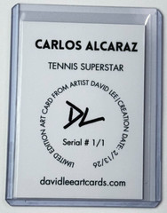 Carlos Alcaraz Platinum Plated Artist Signed « Tennis Superstar Trading Card 1/1