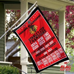 Chicago Blackhawks 3×5 FT Flag Man Cave Premium NHL Hockey Stanley Cup Champions