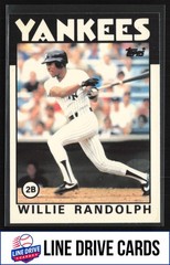 1986 Topps #455 Willie Randolph Collector&rsquo;s Edition (Tiffany) New York Yankees