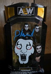 AEW Unrivaled DANHAUSEN Signed Figure with Art Sketch Drawn by Danhausen WWE