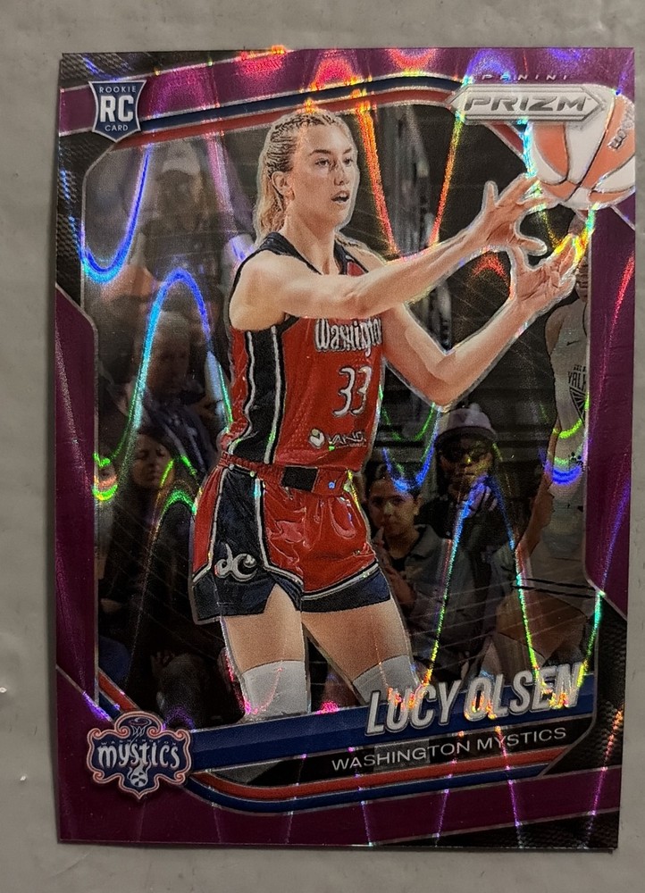 2025 Panini Prizm WNBA – Lucy Olsen #104 Purple Seismic Prizm /175 (RC)