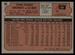 1972 Topps Tony Perez #80 HOF AUTOGRAPHED CARD Light Signature FREE SHIPPING
