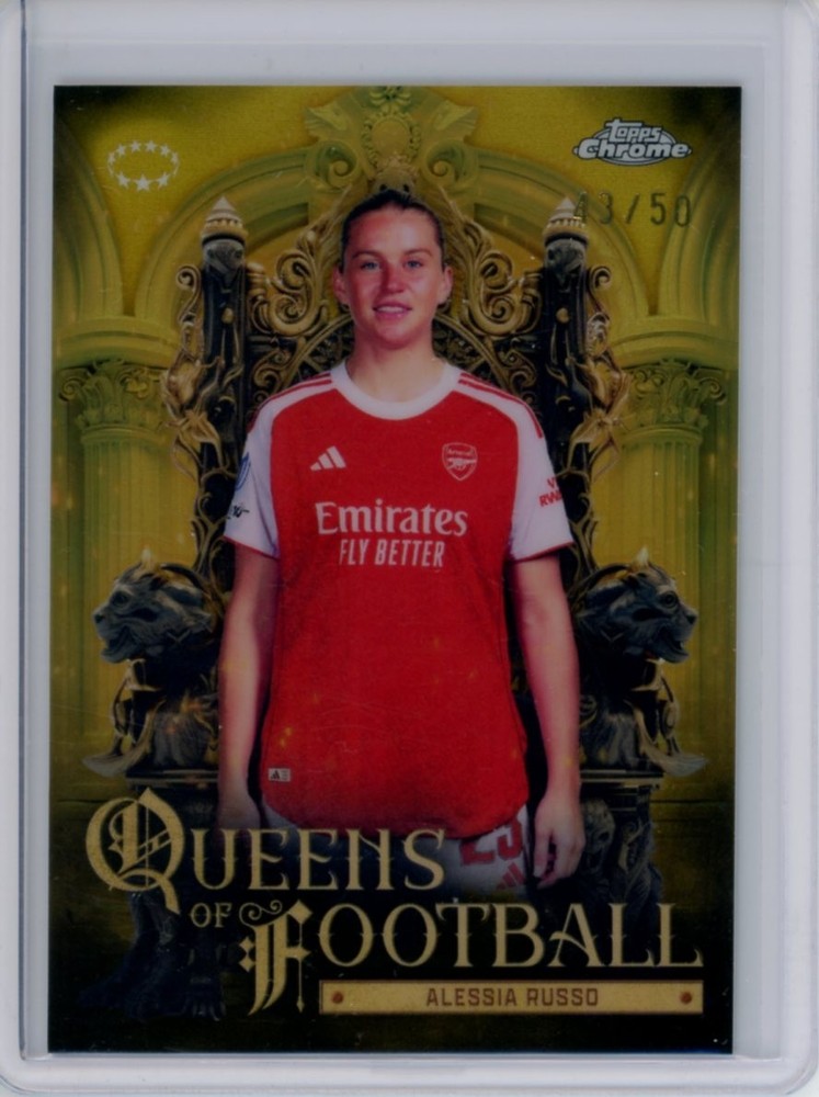2025-26 TOPPS CHROME UEFA WOMEN&rsquo;S UWCL QUEENS GOLD ALESSIA RUSSO 43/50