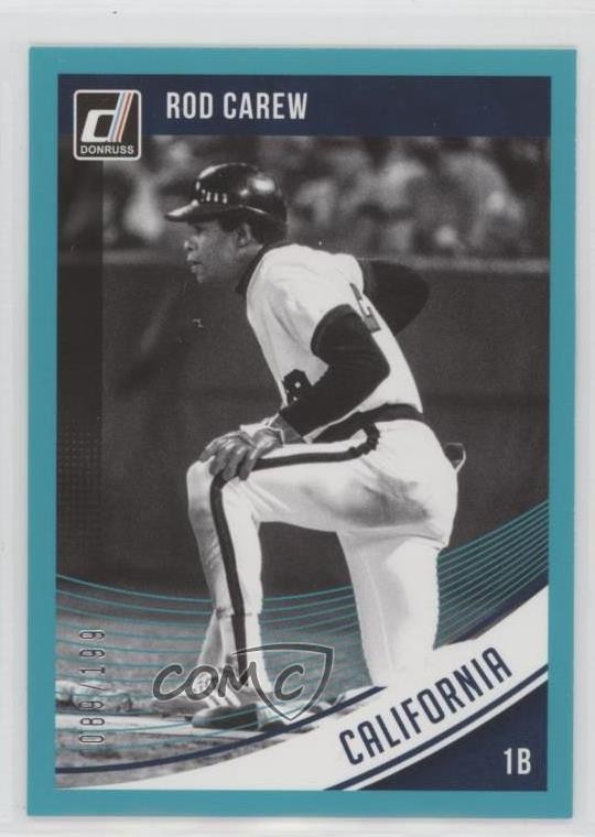 2018 Donruss Variations Teal Border /199 Rod Carew (Black & White) #123 HOF z7j