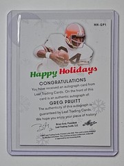 Greg Pruitt 2022 Leaf Happy Holidays Auto HOF Legend ✍️