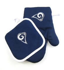 NFL Los Angeles Rams Hot Pad Oven Mitt Set Kitchen Christmas Birthday Gift