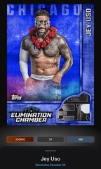 Jey Uso – Blue Mojo Relic Iconic – Topps Slam WWE Elimination Chamber 26