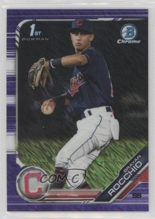 2019 Bowman Chrome Prospects Purple Shimmer Refractor Brayan Rocchio 4l3