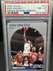 1990 HOOPS Sam Vincent Shows Michael Jordan (only Time To Wear #12) #223 PSA 8