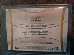 2014 Topps Supreme Simply Supreme Sepia 15/35 CJ Cron #SSU-CC Auto db5