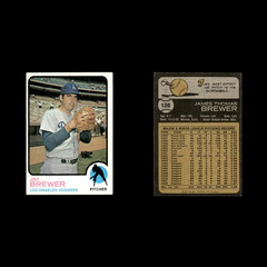 Jim Brewer #126 1973 Topps Los Angeles Dodgers Baseball Card MLB EX