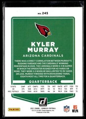 2021 Donruss #245b Kyler Murray No Helmet Press Proof Blue Football Card 1202N