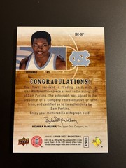11-12 Upper Deck Home Court Signatures Sam Perkins Auto North Carolina Tar Heels