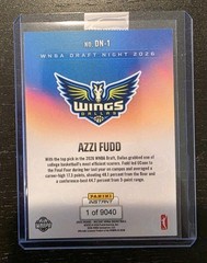 Azzi Fudd 2026 Panini Instant WNBA Draft Night Rookie Card DN-1 RC #1 Pick