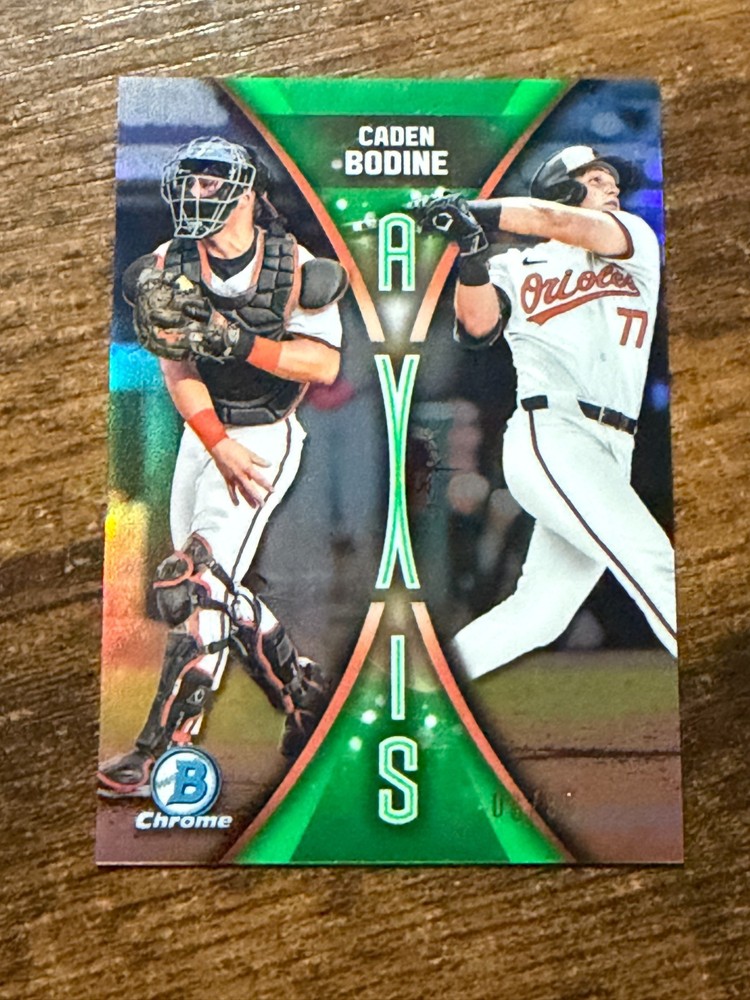 Caden Bodine 2025 Bowman Draft #A-6 Axis Green Refractor /99